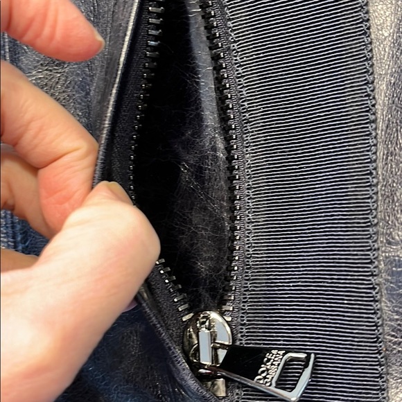 DOLCE & GABBANA Blue Leather Jacket - Picture 16 of 16